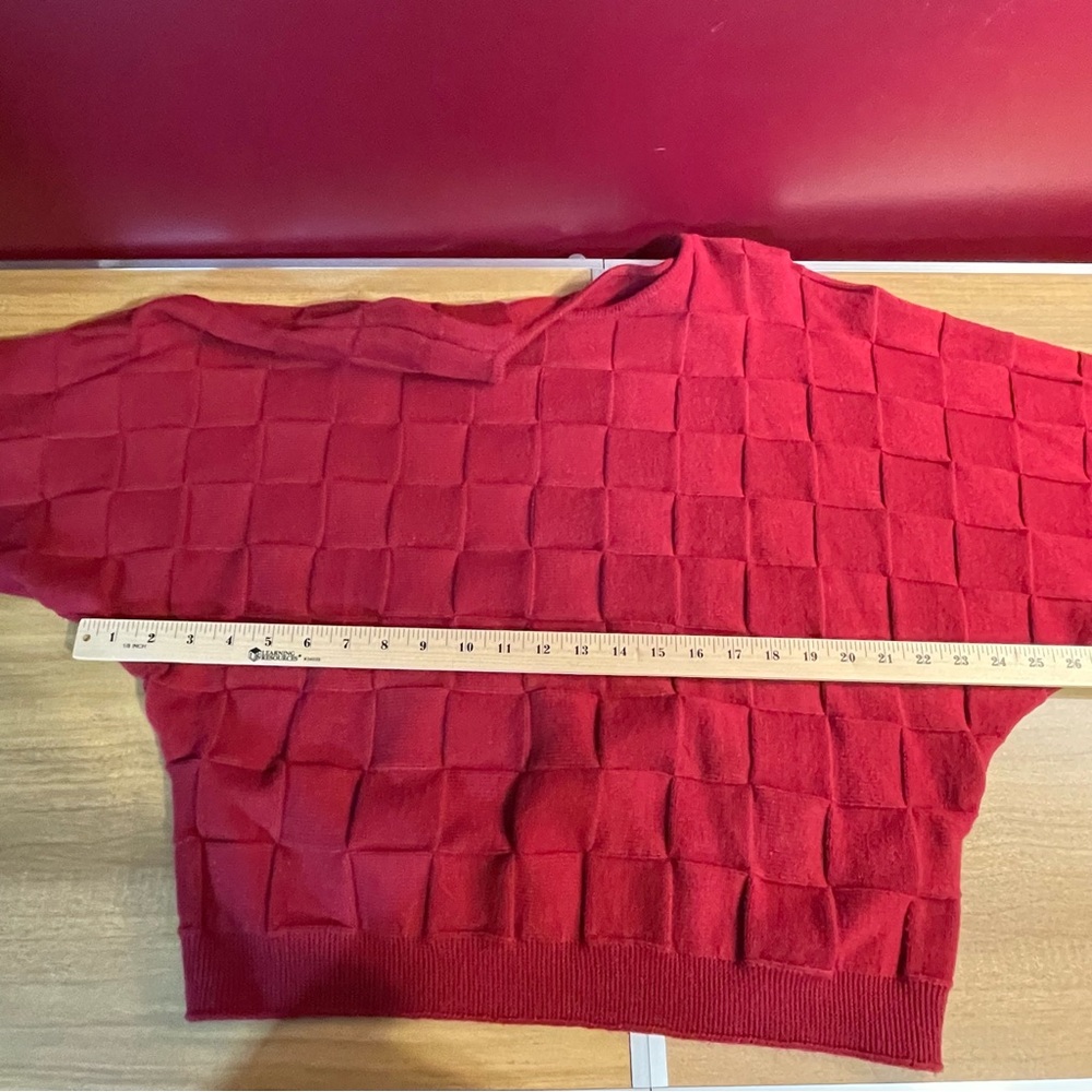 Red Textured Sweater - Picture 4 of 6